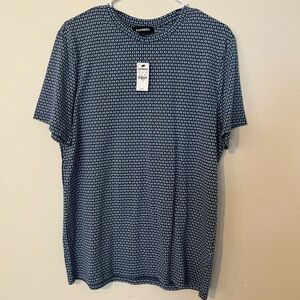NWT Men's Express Modern Blue 
Graphic Print Casual Stretchy Cotton